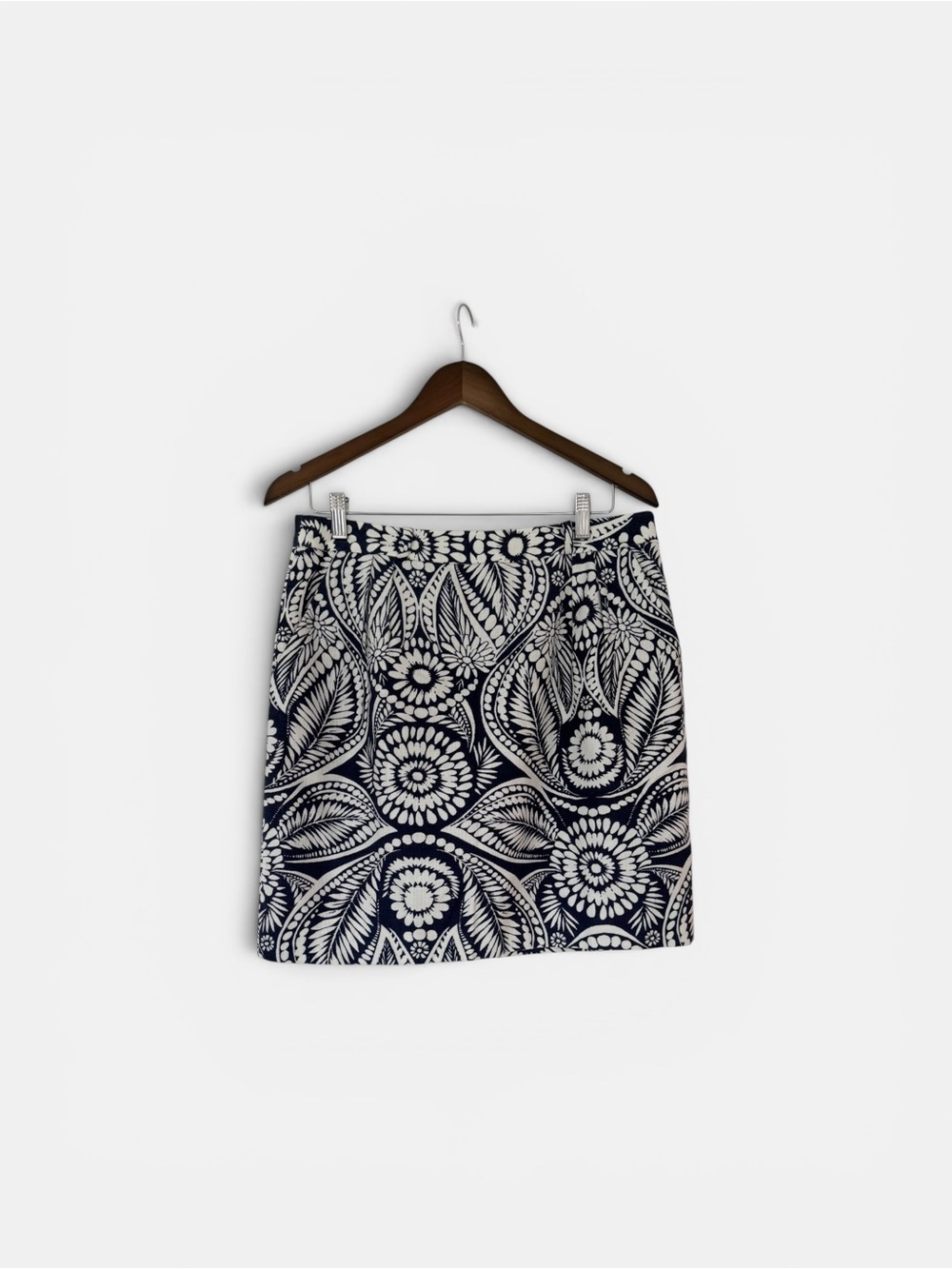 kate spade Navy and White Floral Print Mini Skirt